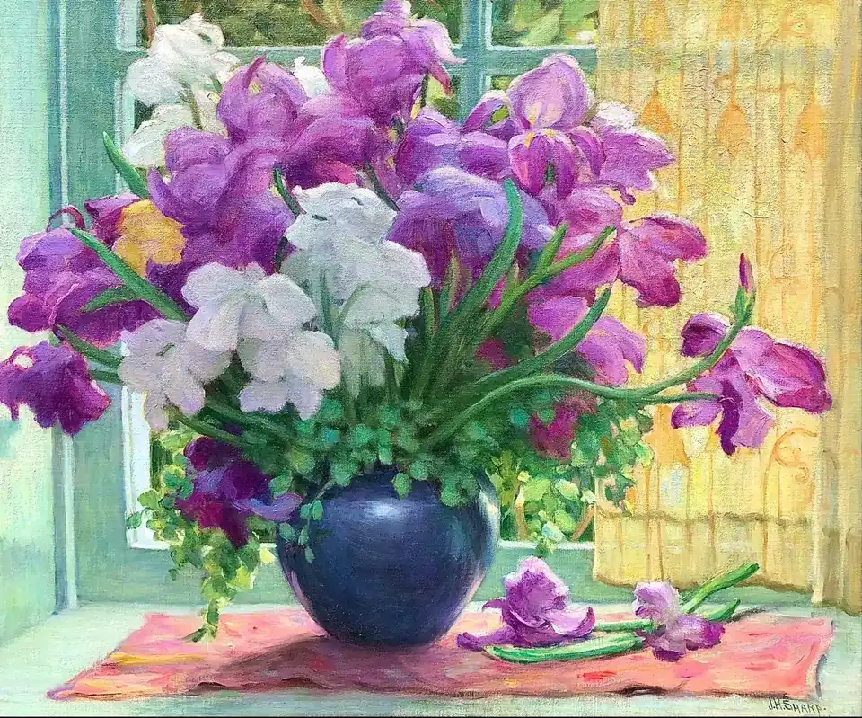 Joseph Henry Sharp, Floral by Window